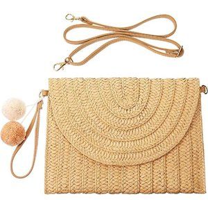 Straw Shoulder Bag Clutch Straw Crossbody Bag Beach Straw Handmade Bag Woven